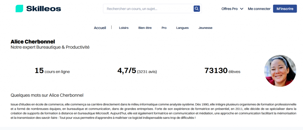 alice cherbonnel chez skilleos a plus de 70000 eleves en ligne